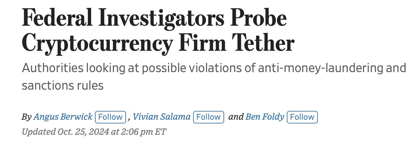 Zeke Faux on X: "Tether under US criminal investigation for possible violations of anti-money-laundering laws https://t.co/X8hMYayahz https://t.co/6NjCvaS85F" / X Zeke Faux on X: "Tether under US criminal investigation for possible violations of anti-money-laundering laws https://t.co/X8hMYayahz https://t.co/6NjCvaS85F" / X