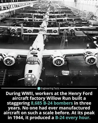 During World War II, the Willow Run plant, designed by Henry Ford, became a symbol of American industrial power. Located in Michigan, it was the world's first mass-production aircraft factory - transforming During World War II, the Willow Run plant, designed by Henry Ford, became a symbol of American industrial power. Located in Michigan, it was the world's first mass-production aircraft factory - transforming