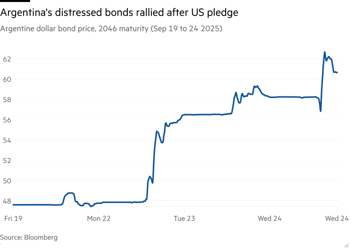 Argentina's distressed bonds rallied after US pledge