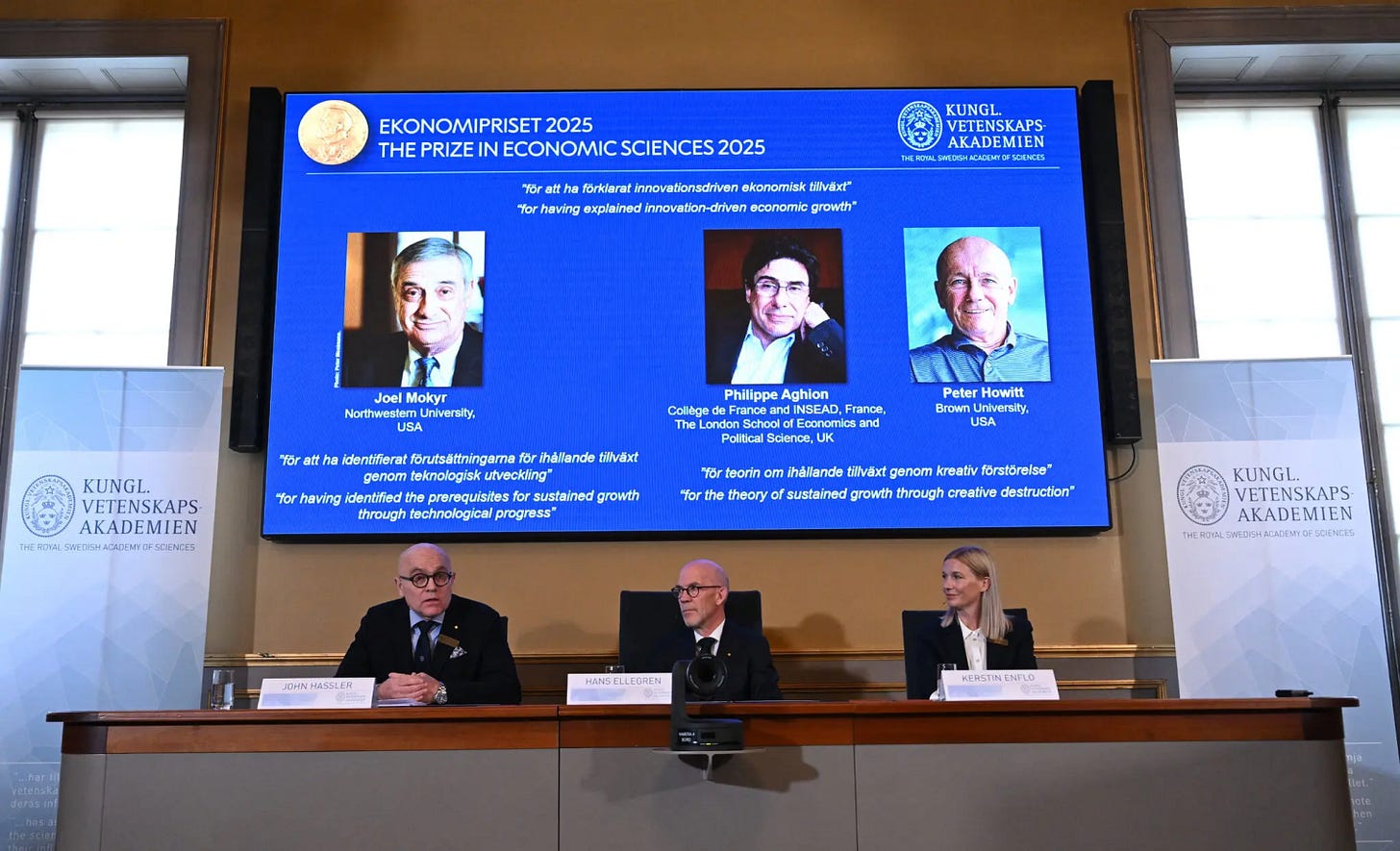 This year's Nobel does not only honor academic work. It is like a historical signal reminding that growth was never a gift from heaven. It must be molded from technology, institutions, and knowledge culture. Mokyr calls it Article content