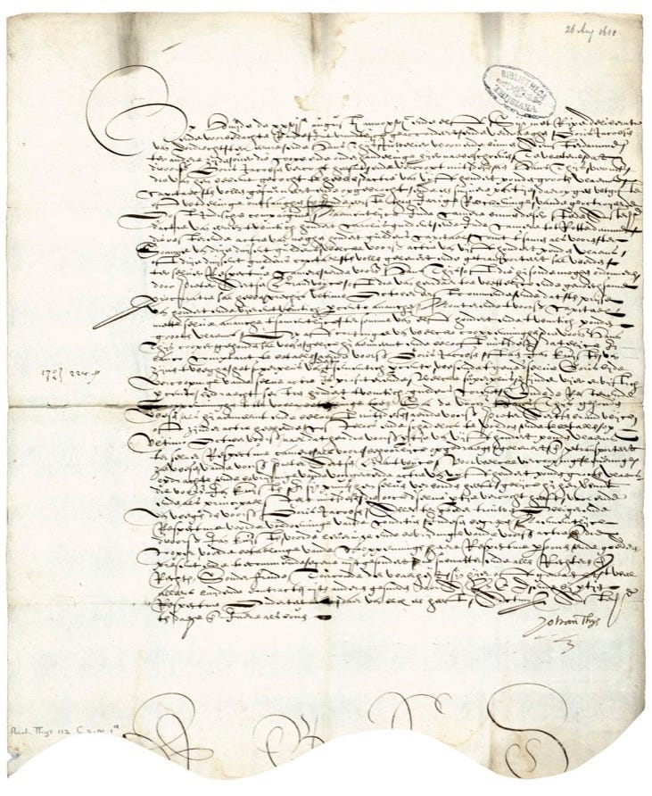 17th-c handwritten forward contract 17th-c handwritten forward contract
